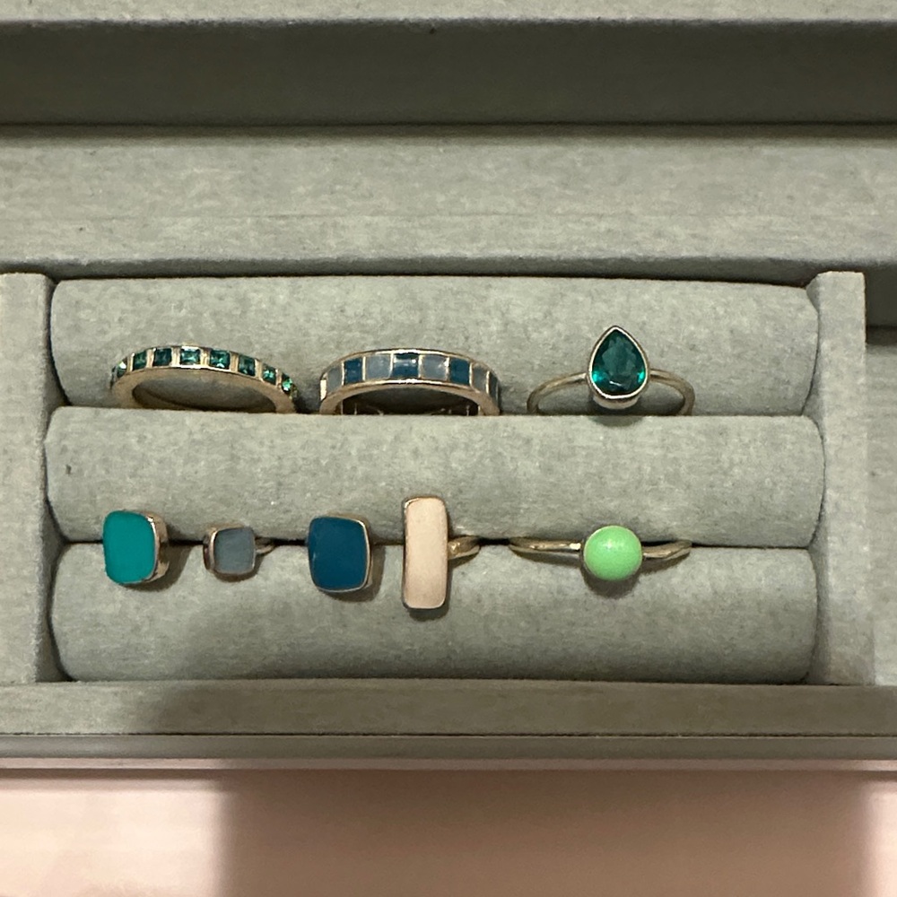 Elegant Multi-Stone Ring Set